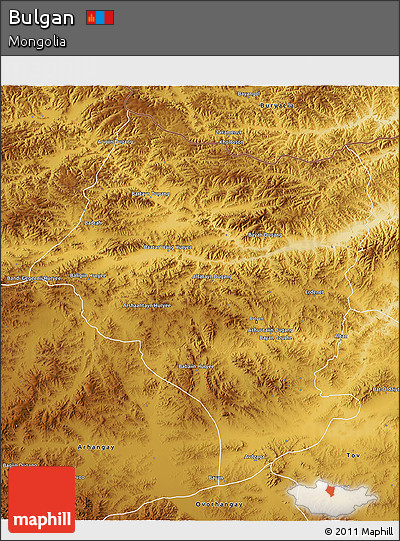 Physical 3D Map of Bulgan