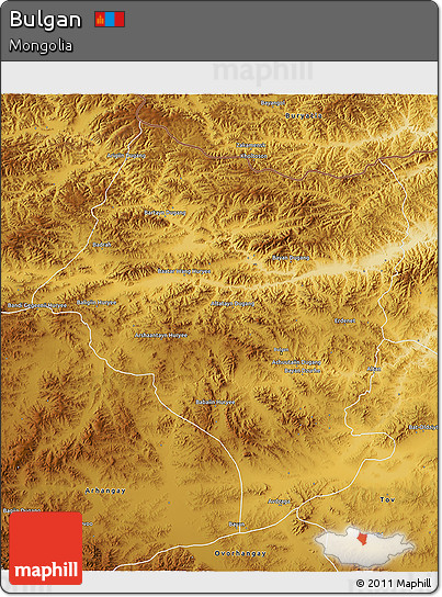 Physical 3D Map of Bulgan