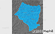 Political 3D Map of Bulgan, darken, desaturated