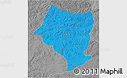 Political 3D Map of Bulgan, desaturated