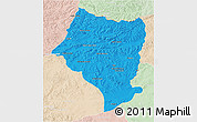 Political 3D Map of Bulgan, lighten
