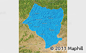 Political 3D Map of Bulgan, satellite outside