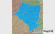 Political 3D Map of Bulgan, semi-desaturated
