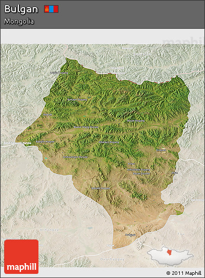 Satellite 3D Map of Bulgan, lighten