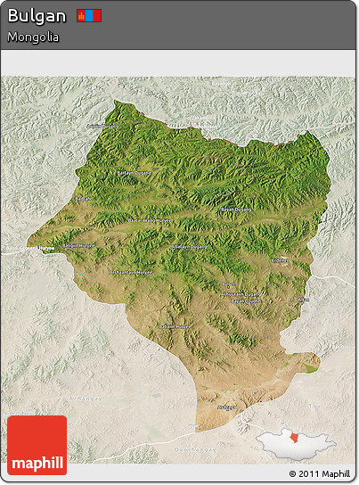 Satellite 3D Map of Bulgan, lighten