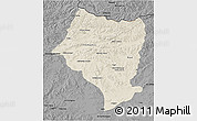 Shaded Relief 3D Map of Bulgan, darken, desaturated