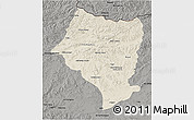 Shaded Relief 3D Map of Bulgan, darken, semi-desaturated