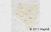 Shaded Relief 3D Map of Bulgan, lighten, semi-desaturated