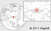Blank Location Map of Bulgan, highlighted country, within the entire country