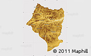 Physical Map of Bulgan, cropped outside