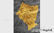 Physical Map of Bulgan, darken, desaturated