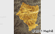 Physical Map of Bulgan, darken, semi-desaturated