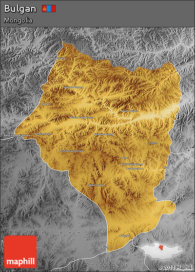 Physical Map of Bulgan, desaturated