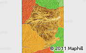 Physical Map of Bulgan, political outside