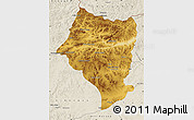 Physical Map of Bulgan, shaded relief outside
