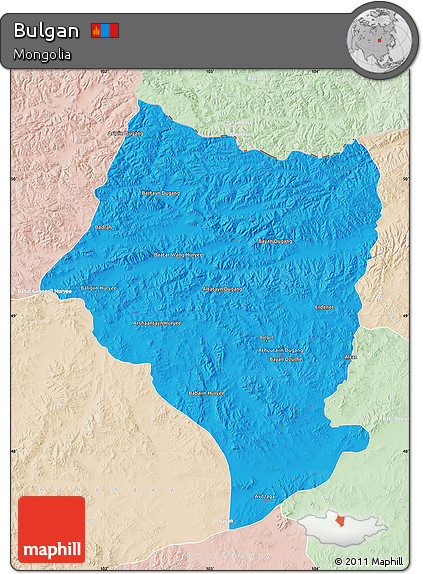 Political Map of Bulgan, lighten