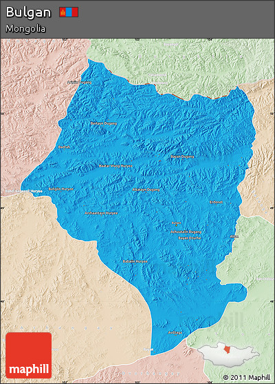Political Map of Bulgan, lighten