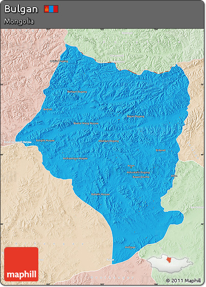 Political Map of Bulgan, lighten