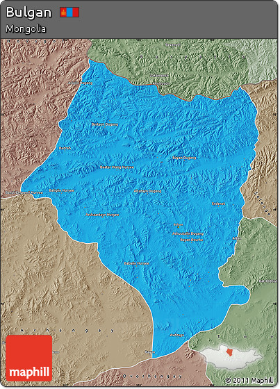 Political Map of Bulgan, semi-desaturated