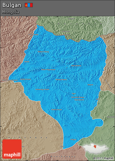 Political Map of Bulgan, semi-desaturated