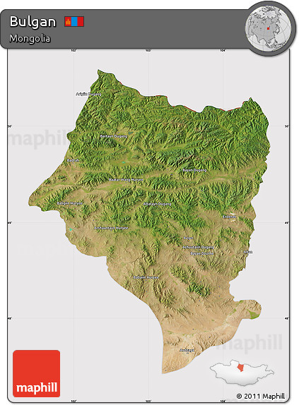 Satellite Map of Bulgan, cropped outside