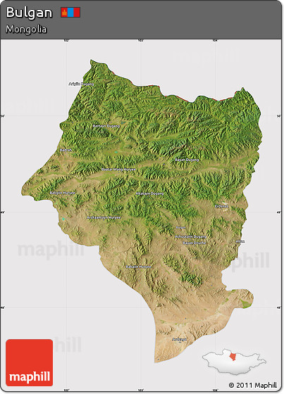 Satellite Map of Bulgan, cropped outside
