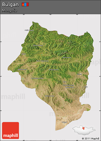 Satellite Map of Bulgan, cropped outside