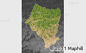 Satellite Map of Bulgan, darken, desaturated