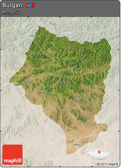 Satellite Map of Bulgan, lighten