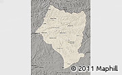 Shaded Relief Map of Bulgan, darken, semi-desaturated