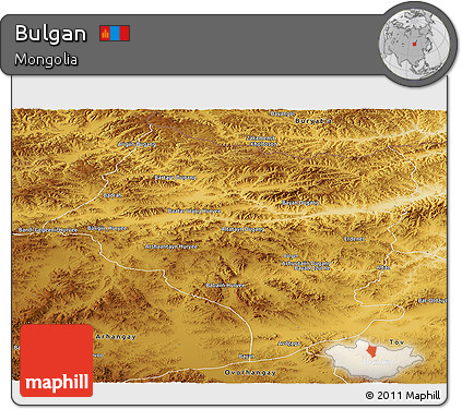 Physical Panoramic Map of Bulgan