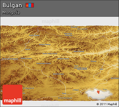 Physical Panoramic Map of Bulgan