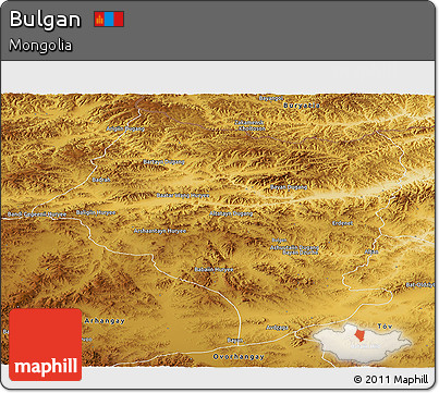 Physical Panoramic Map of Bulgan