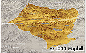 Physical Panoramic Map of Bulgan, lighten, semi-desaturated