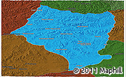 Political Panoramic Map of Bulgan, darken