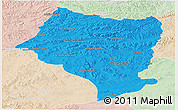 Political Panoramic Map of Bulgan, lighten