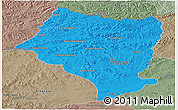Political Panoramic Map of Bulgan, semi-desaturated