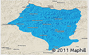Political Panoramic Map of Bulgan, shaded relief outside