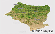 Satellite Panoramic Map of Bulgan, cropped outside