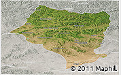Satellite Panoramic Map of Bulgan, lighten, semi-desaturated