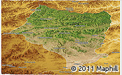 Satellite Panoramic Map of Bulgan, physical outside