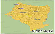 Savanna Style Panoramic Map of Bulgan, single color outside