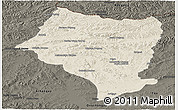 Shaded Relief Panoramic Map of Bulgan, darken