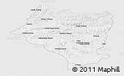 Silver Style Panoramic Map of Bulgan, single color outside