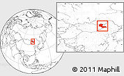 Blank Location Map of Dornod, within the entire country