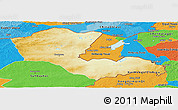 Physical Panoramic Map of Dornod, political outside