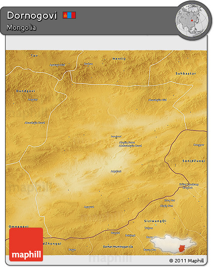Physical 3D Map of Dornogovi