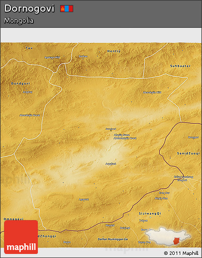 Physical 3D Map of Dornogovi