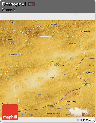 Physical 3D Map of Dornogovi