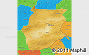 Physical 3D Map of Dornogovi, political outside